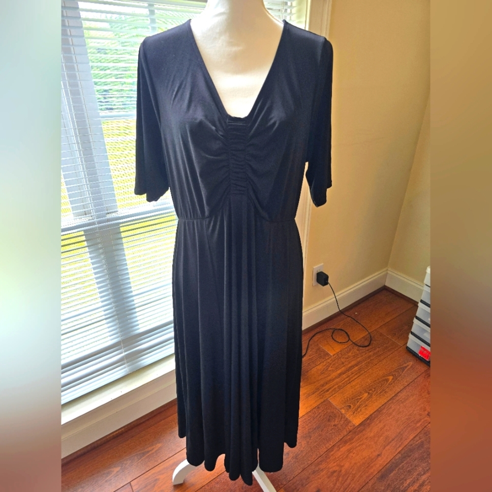 Torrid Midi Studio Knit Ruched Front Dress